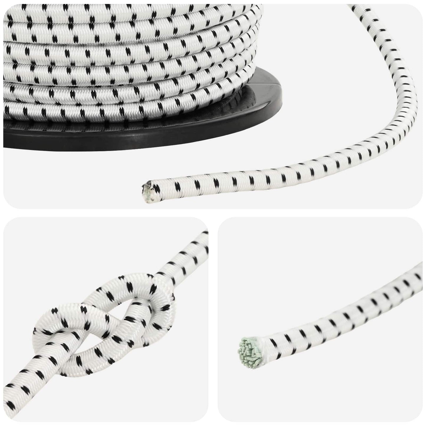 Bungee Snore 8 mm Sort og Hvid PP og gummi