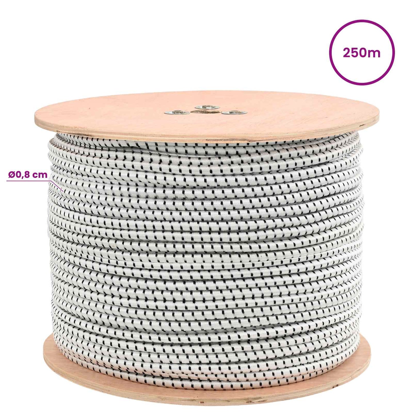 Bungee Snore 8 mm Sort og Hvid PP og gummi