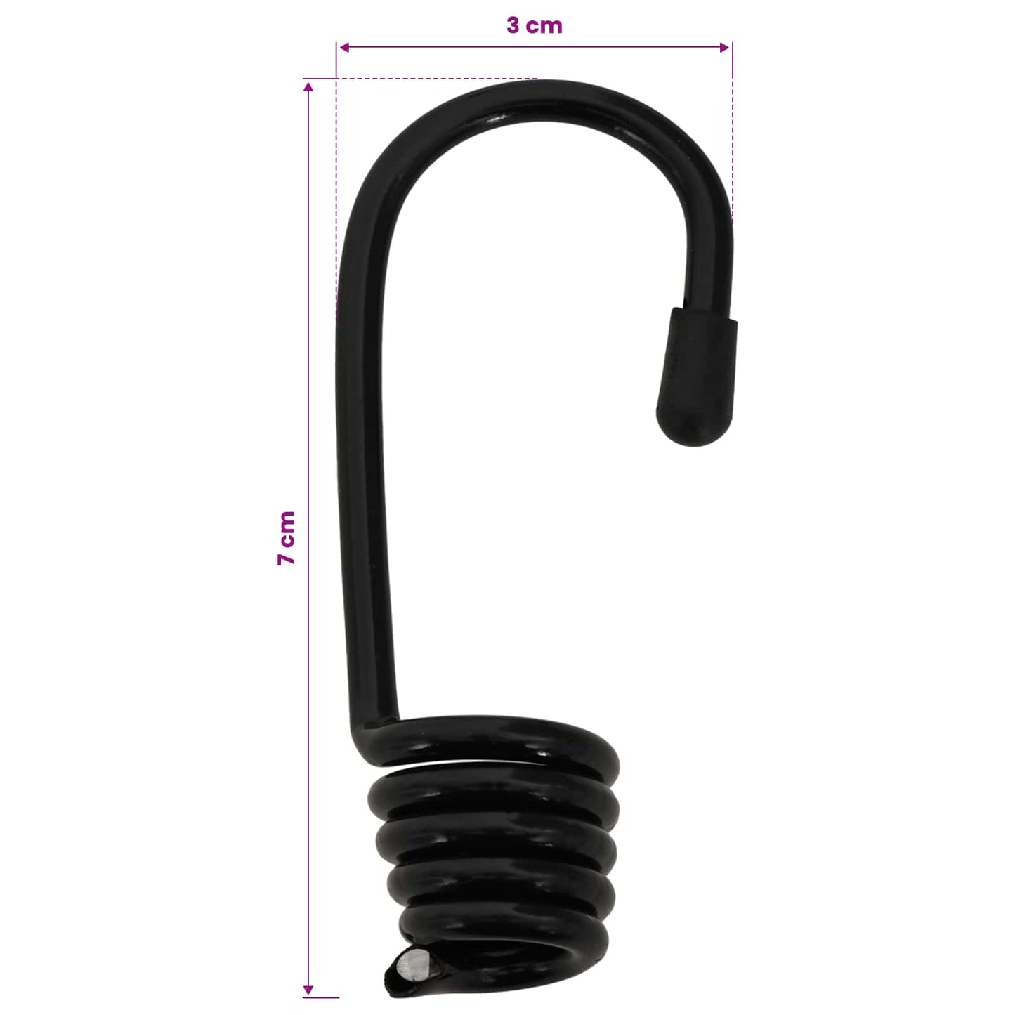 Bungee Snore med Krog 4 mm Sort PP og gummi