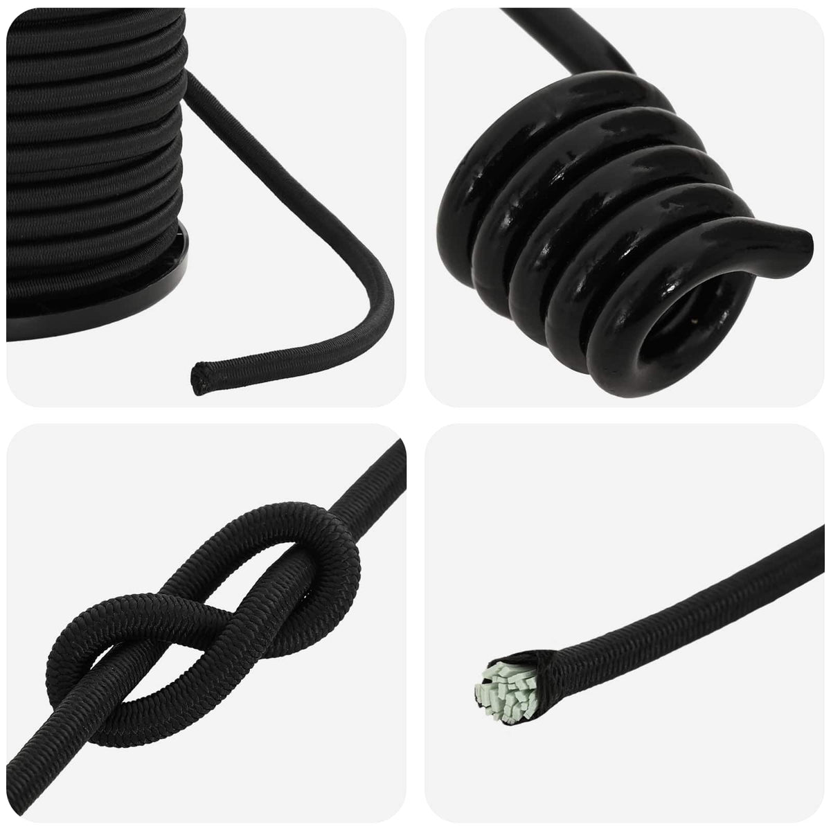 Bungee Snore med Krog 6 mm Sort PP og gummi