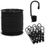 Bungee Snore med Krog 6 mm Sort PP og gummi