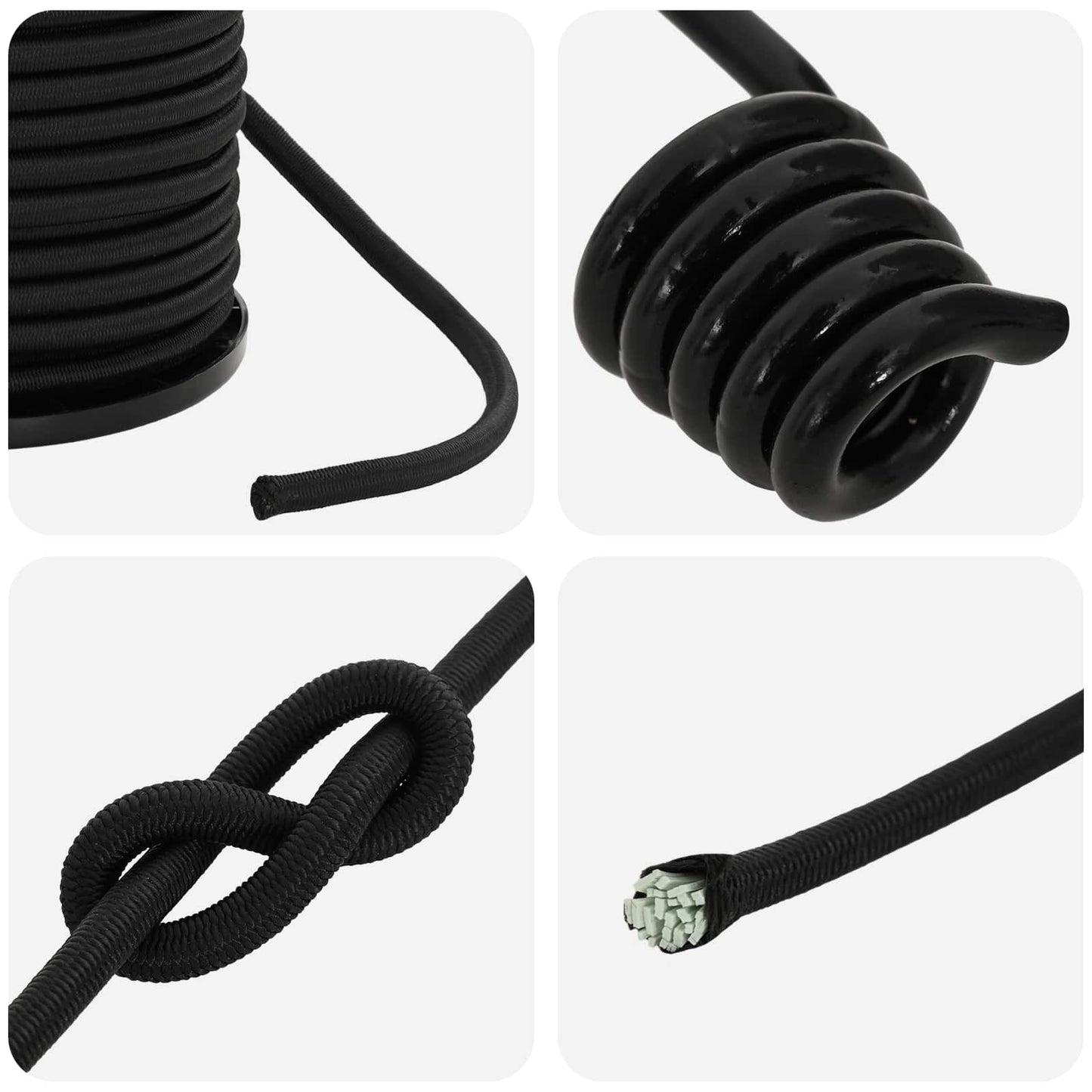Bungee Snore med Krog 6 mm Sort PP og gummi