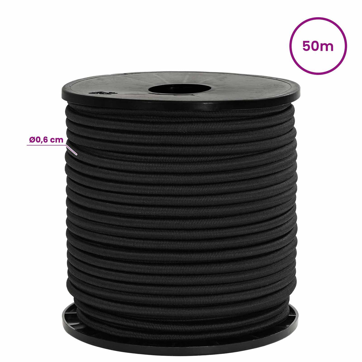 Bungee Snore med Krog 6 mm Sort PP og gummi