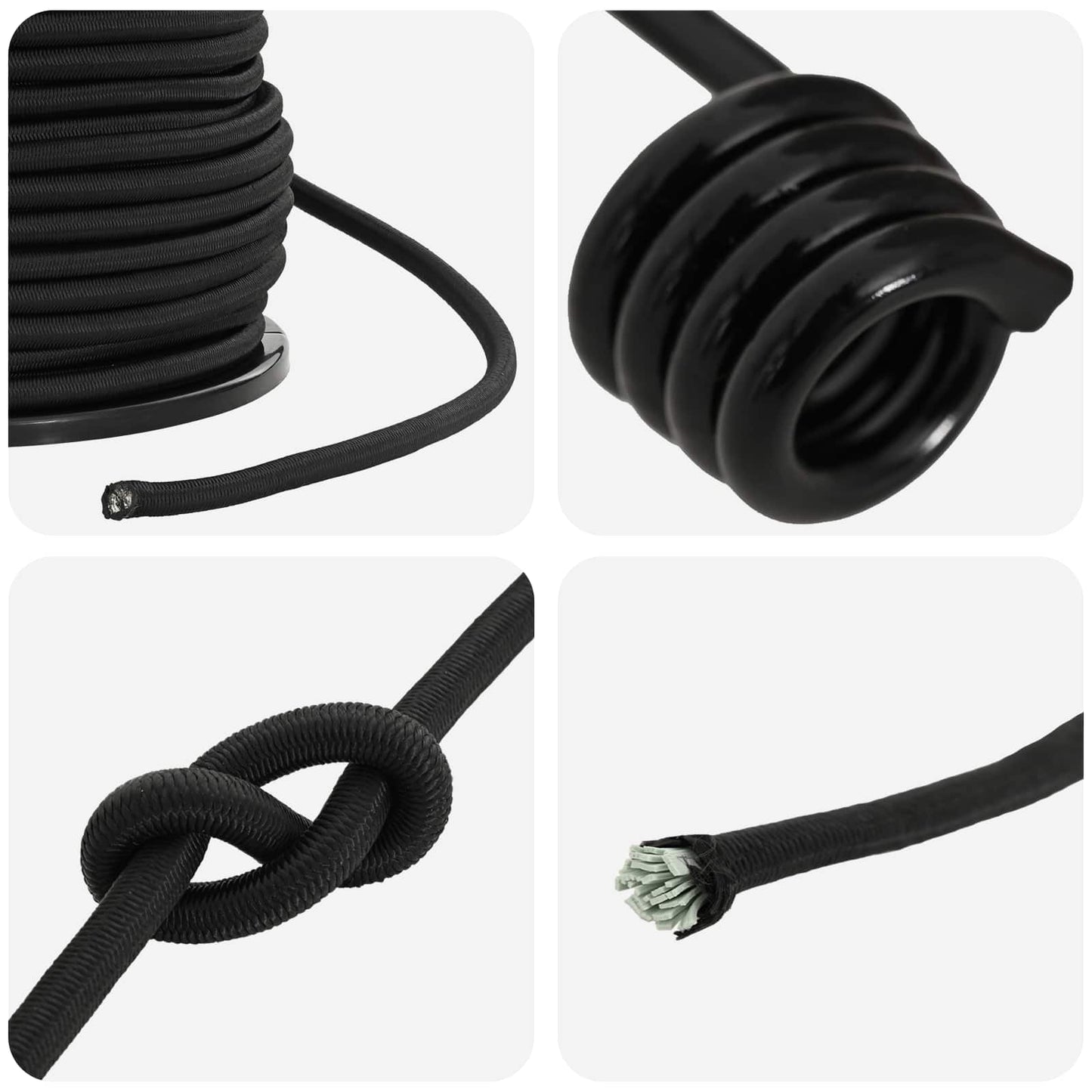 Bungee Snore med Krog 8 mm Sort PP og gummi