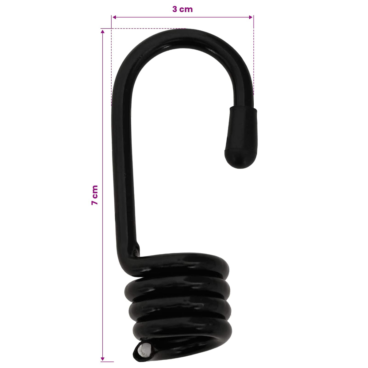 Bungee Snore med Krog 8 mm Sort PP og gummi