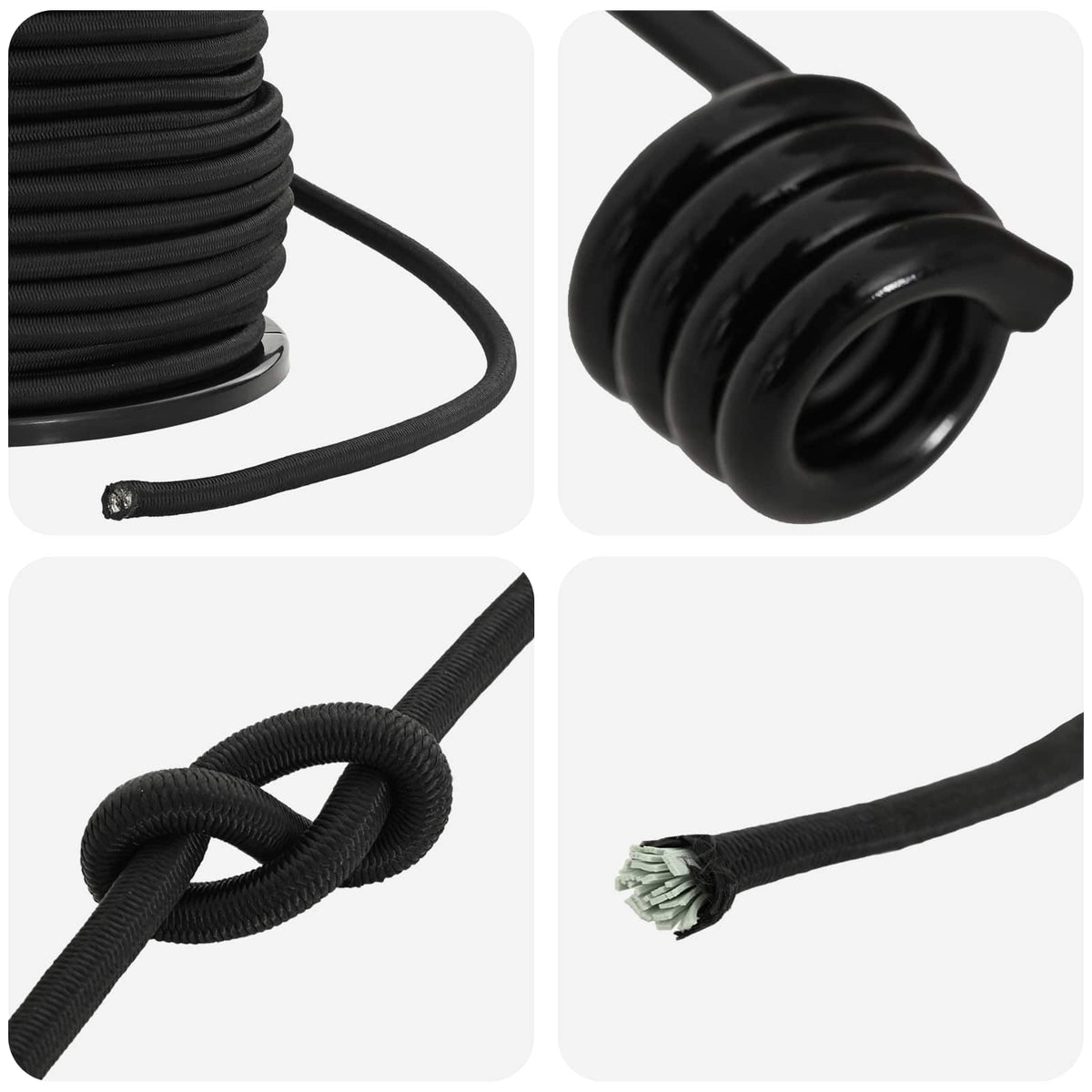 Bungee Snore med Krog 8 mm Sort PP og gummi