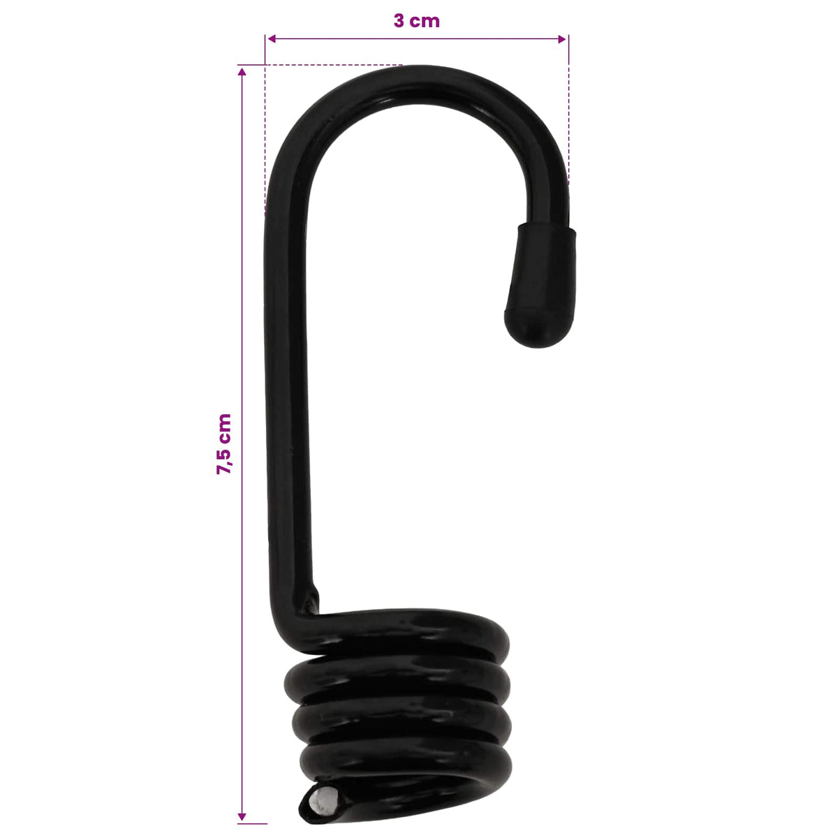 Bungee Snore med Krog 10 mm Sort PP og gummi