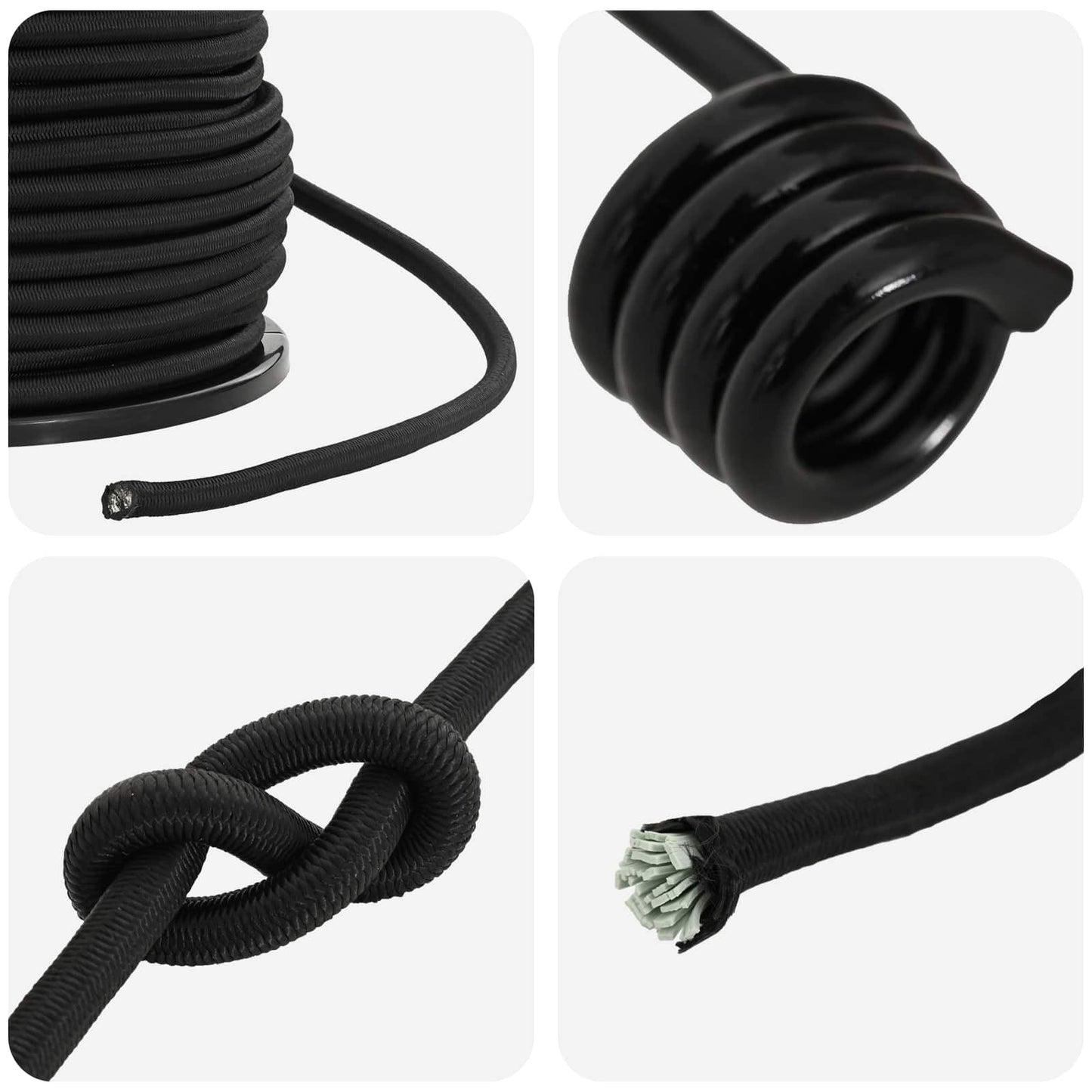Bungee Snore med Krog 10 mm Sort PP og gummi