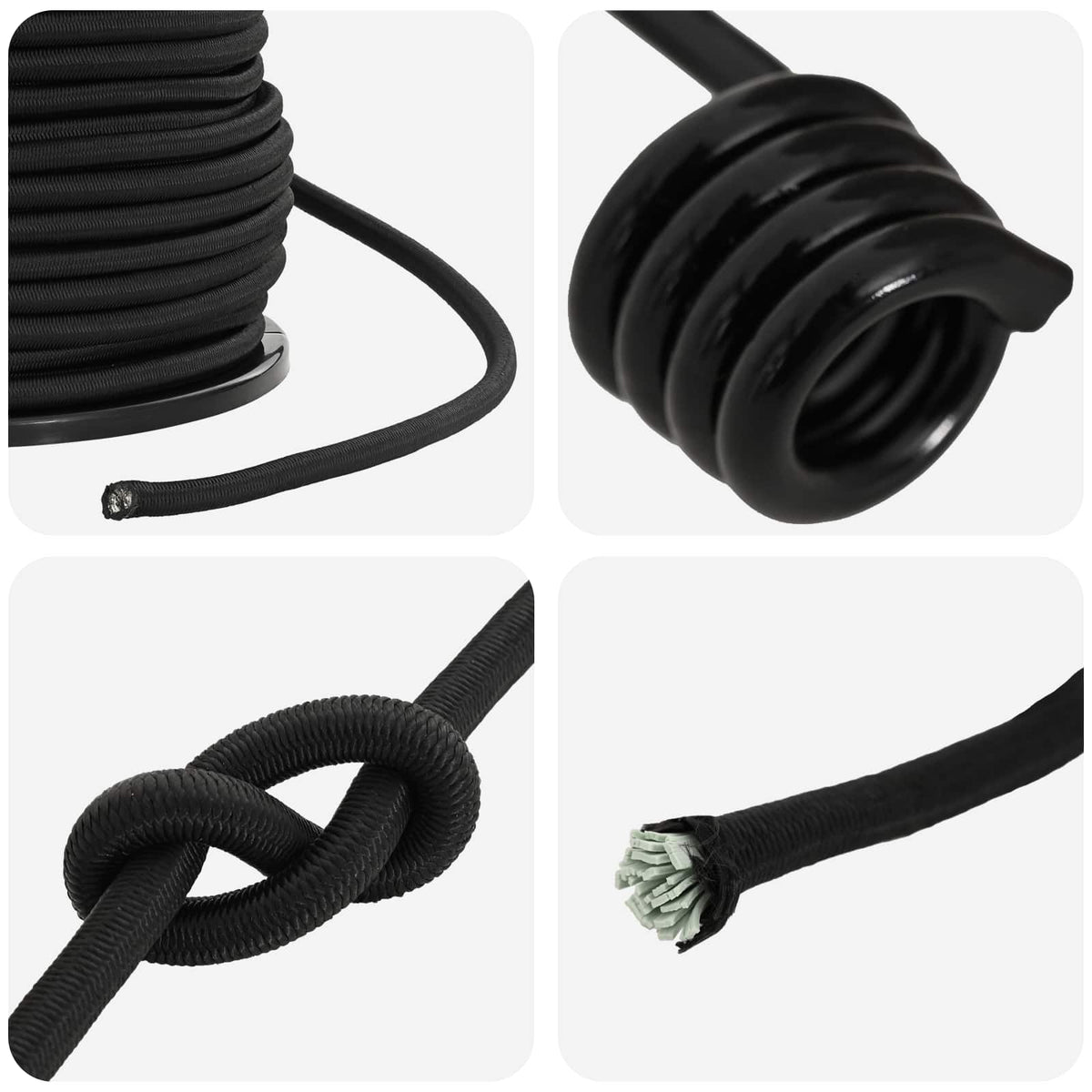 Bungee Snore med Krog 10 mm Sort PP og gummi