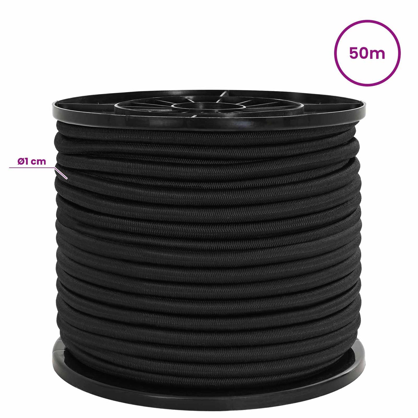 Bungee Snore med Krog 10 mm Sort PP og gummi