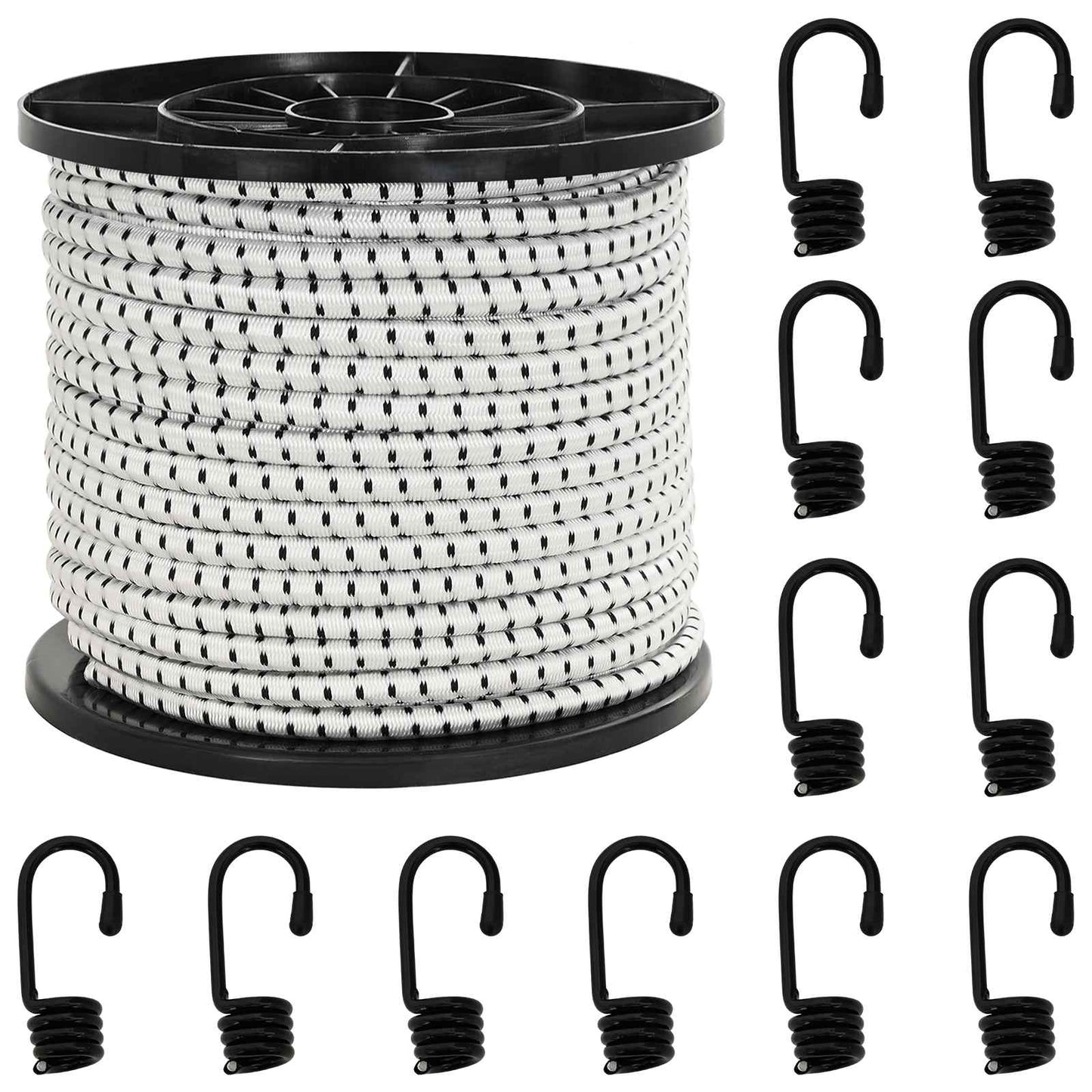 Bungee Snore med Krog 8 mm Sort og Hvid PP og gummi
