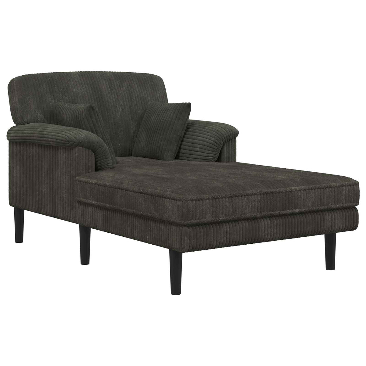 Chaiselong Antracit Corduroy stof
