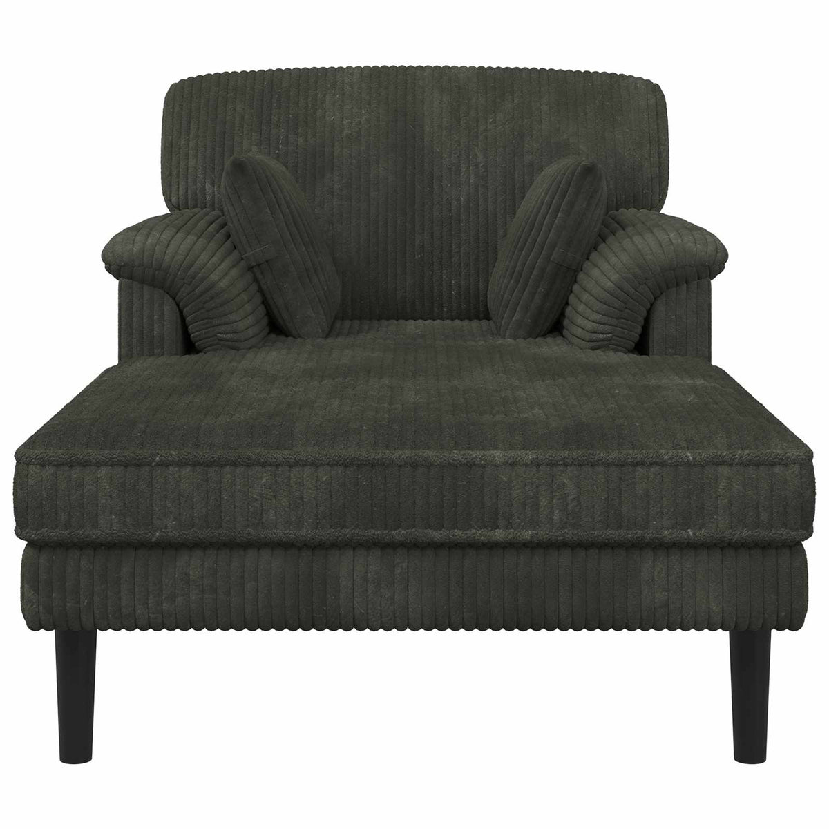 Chaiselong Antracit Corduroy stof