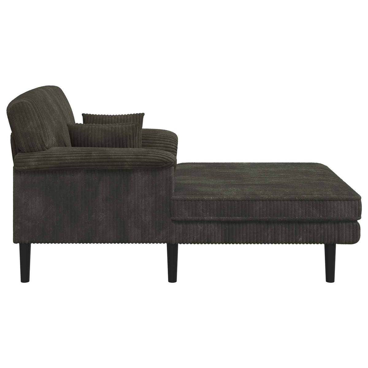 Chaiselong Antracit Corduroy stof