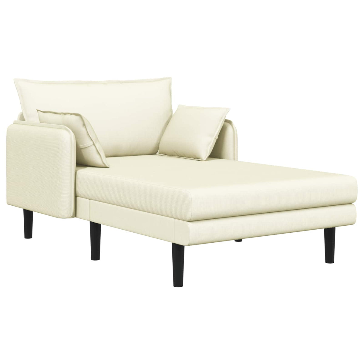 Overdimensioneret chaiselong Cremefarvet Corduroy stof