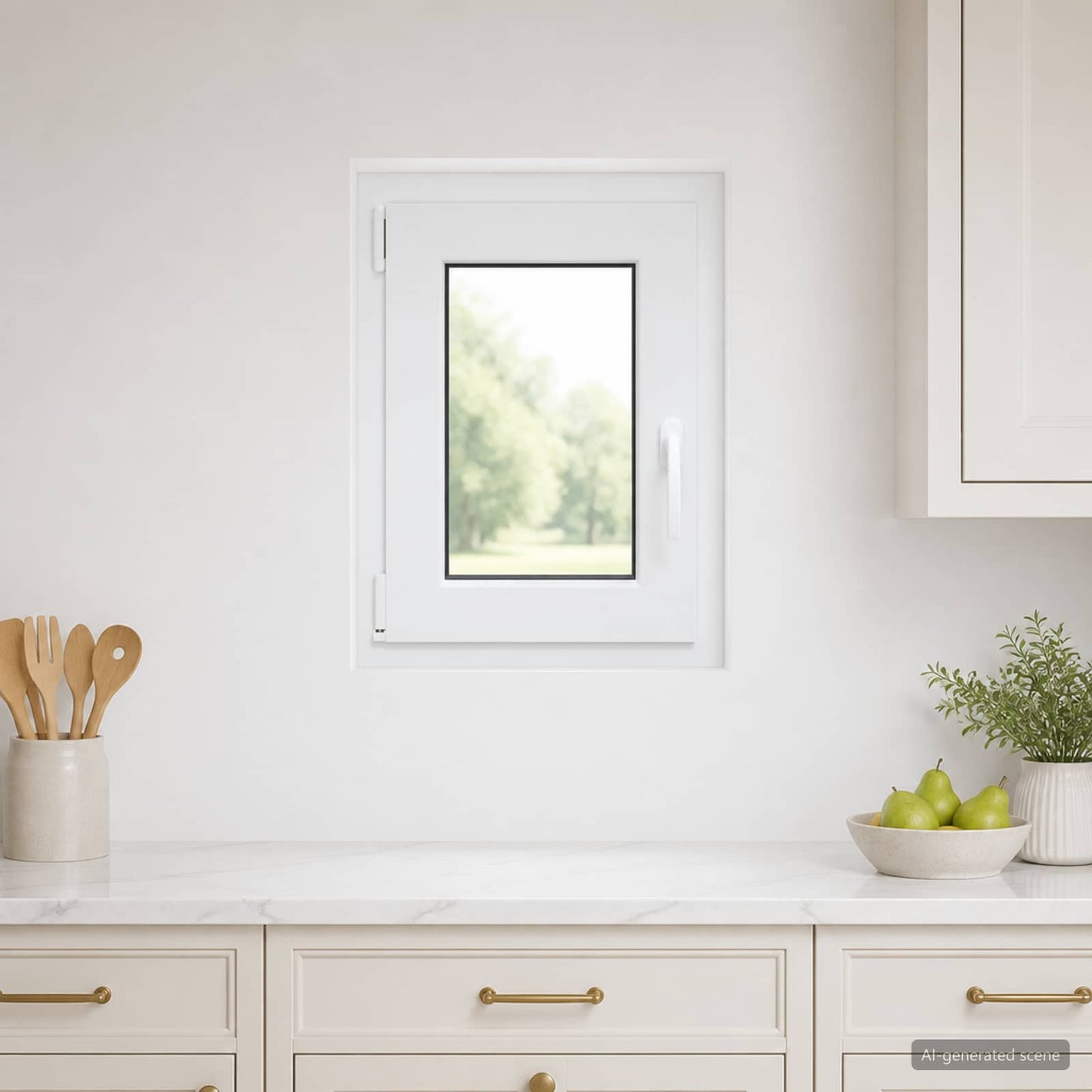 Kældervindue indvendig farve hvid RISOR 50 x 55 cm