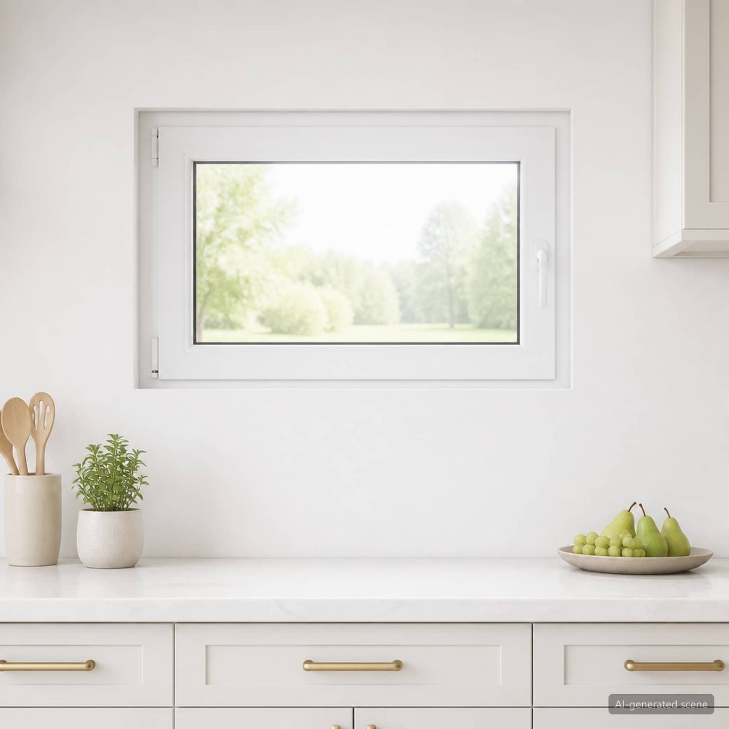 Kældervindue indvendig farve hvid RISOR 90 x 55 cm