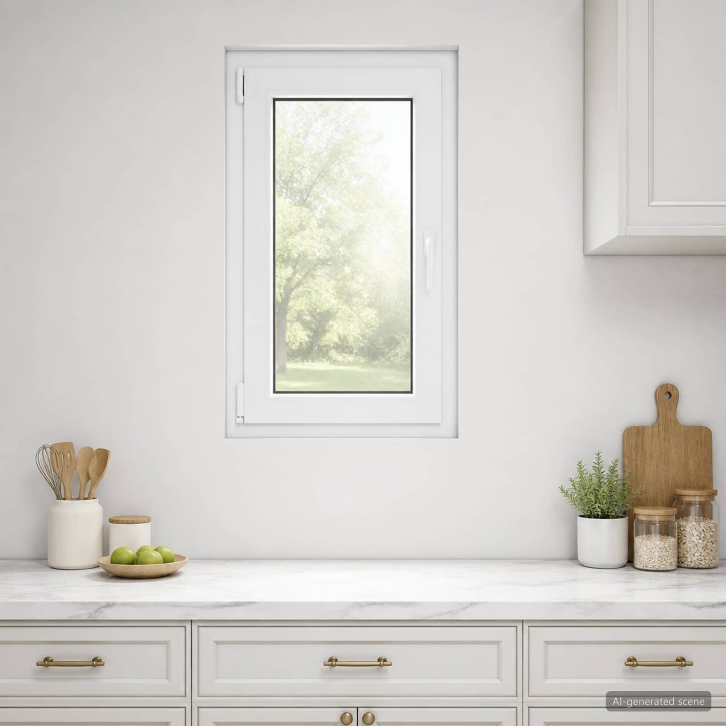 Kældervindue indvendig farve hvid RISOR 50 x 90 cm