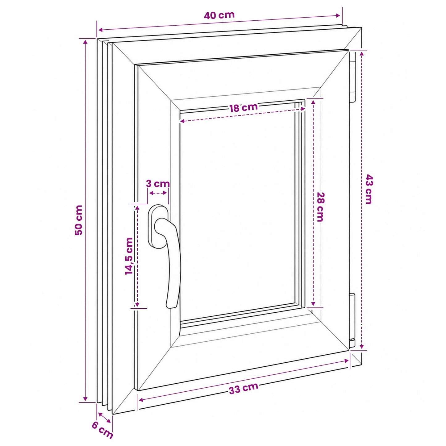 Kældervindue RISOR 40 x 50 cm PVC og glas