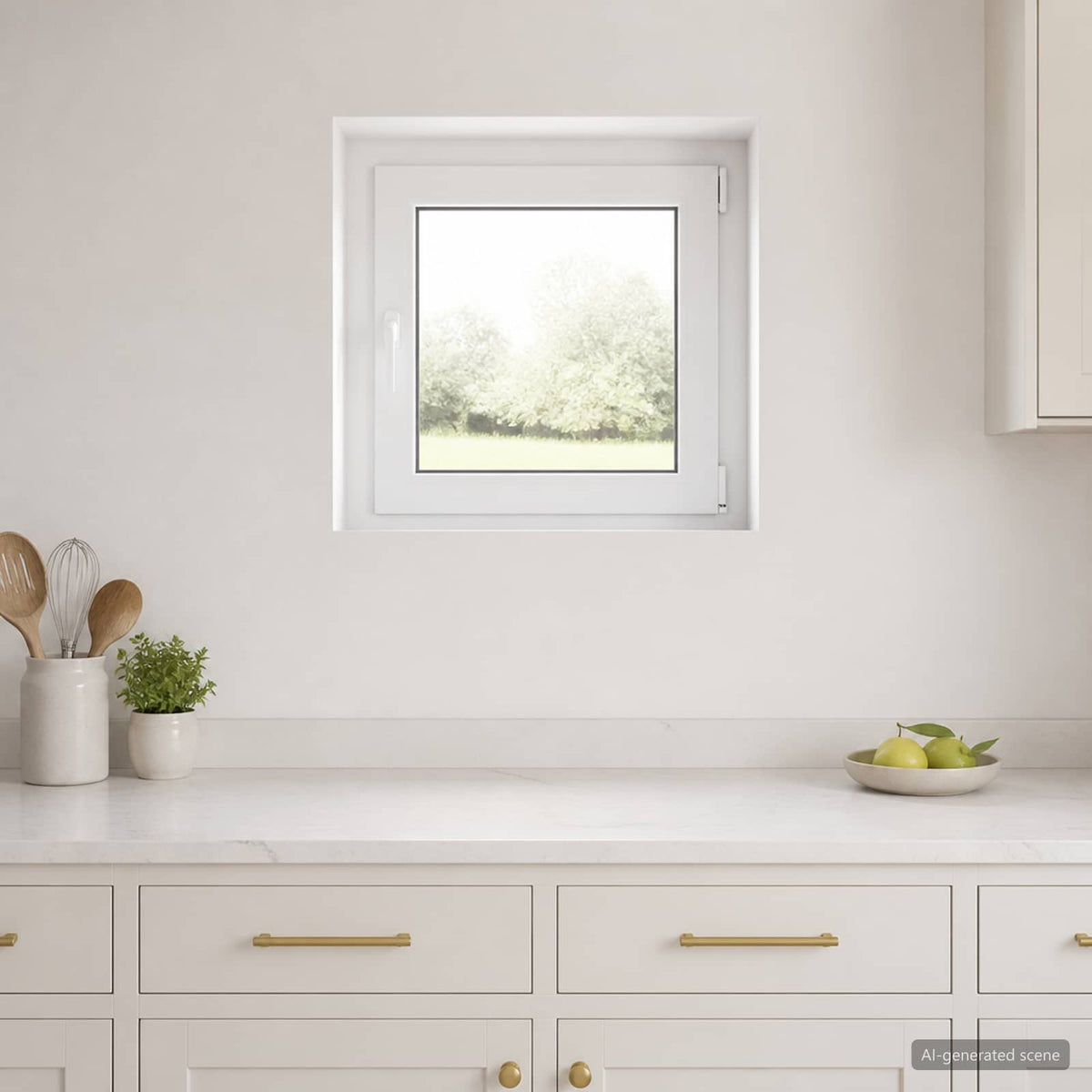 Kældervindue RISOR 55 x 55 cm PVC og glas