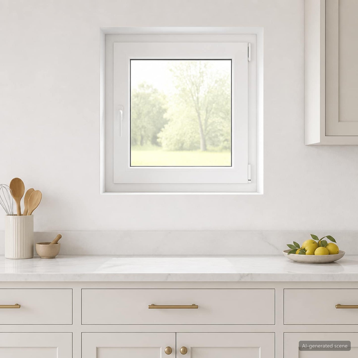 Kældervindue indvendig farve hvid RISOR 70 x 70 cm