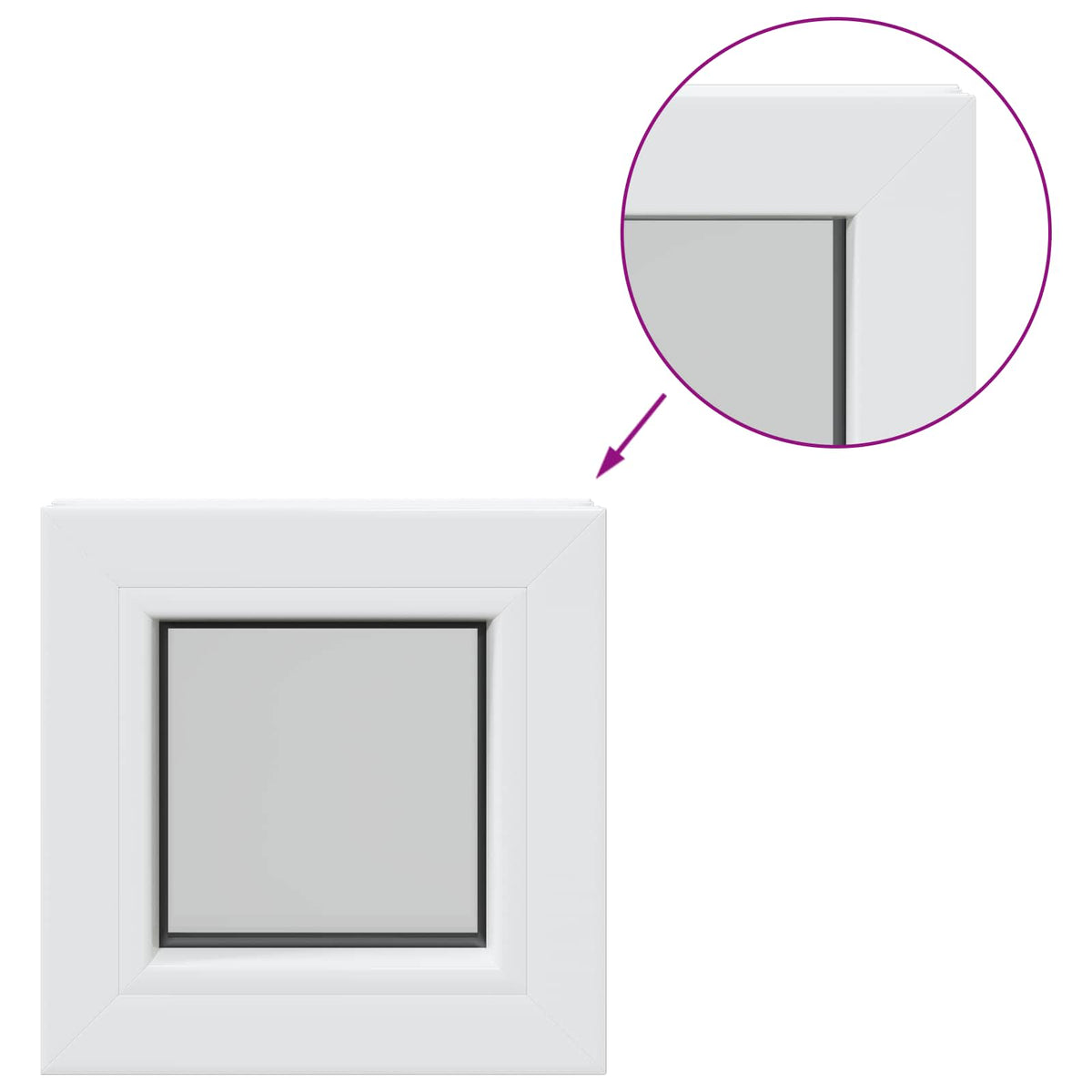 Kælder Vindue RISOR 30 x 30 cm PVC og glas