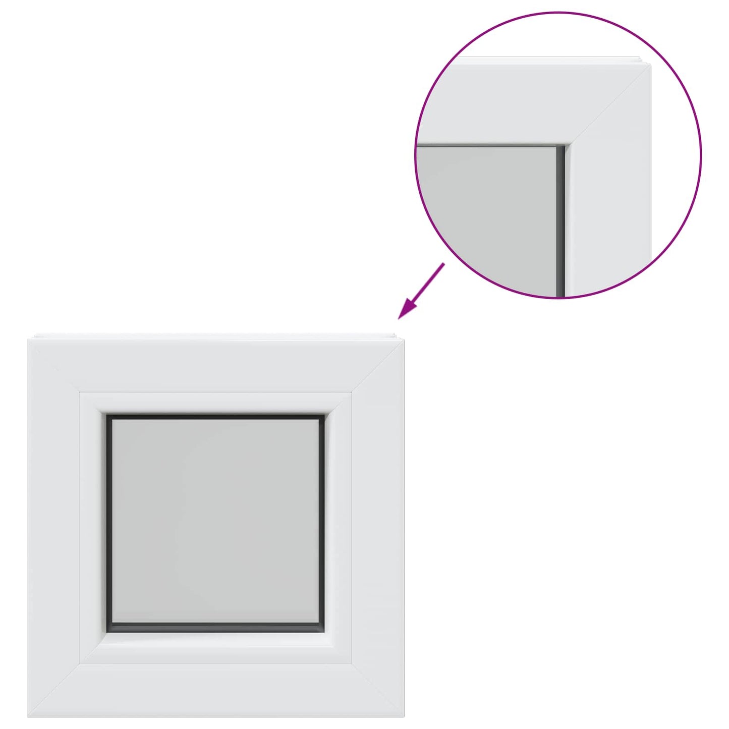 Kælder Vindue RISOR 35 x 35 cm PVC og glas