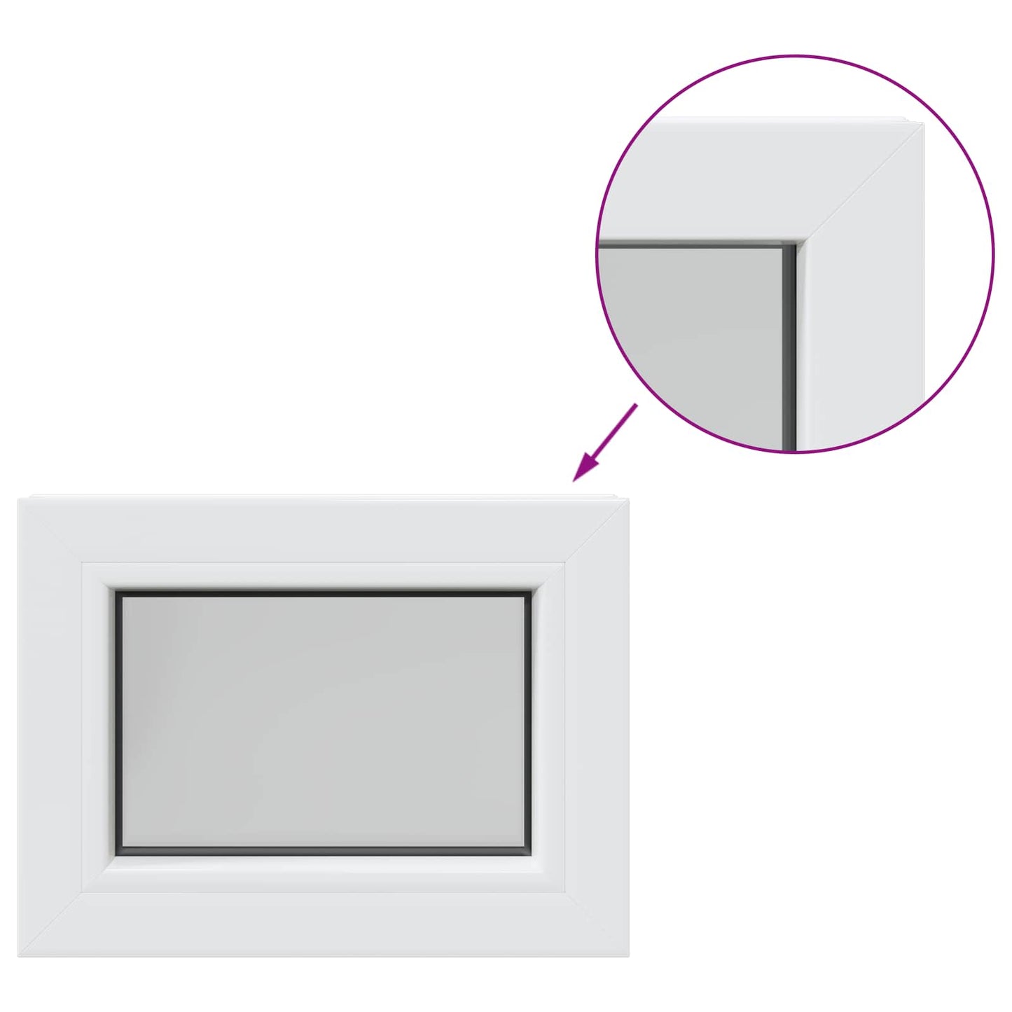 Kælder Vindue RISOR 50 x 35 cm PVC og glas