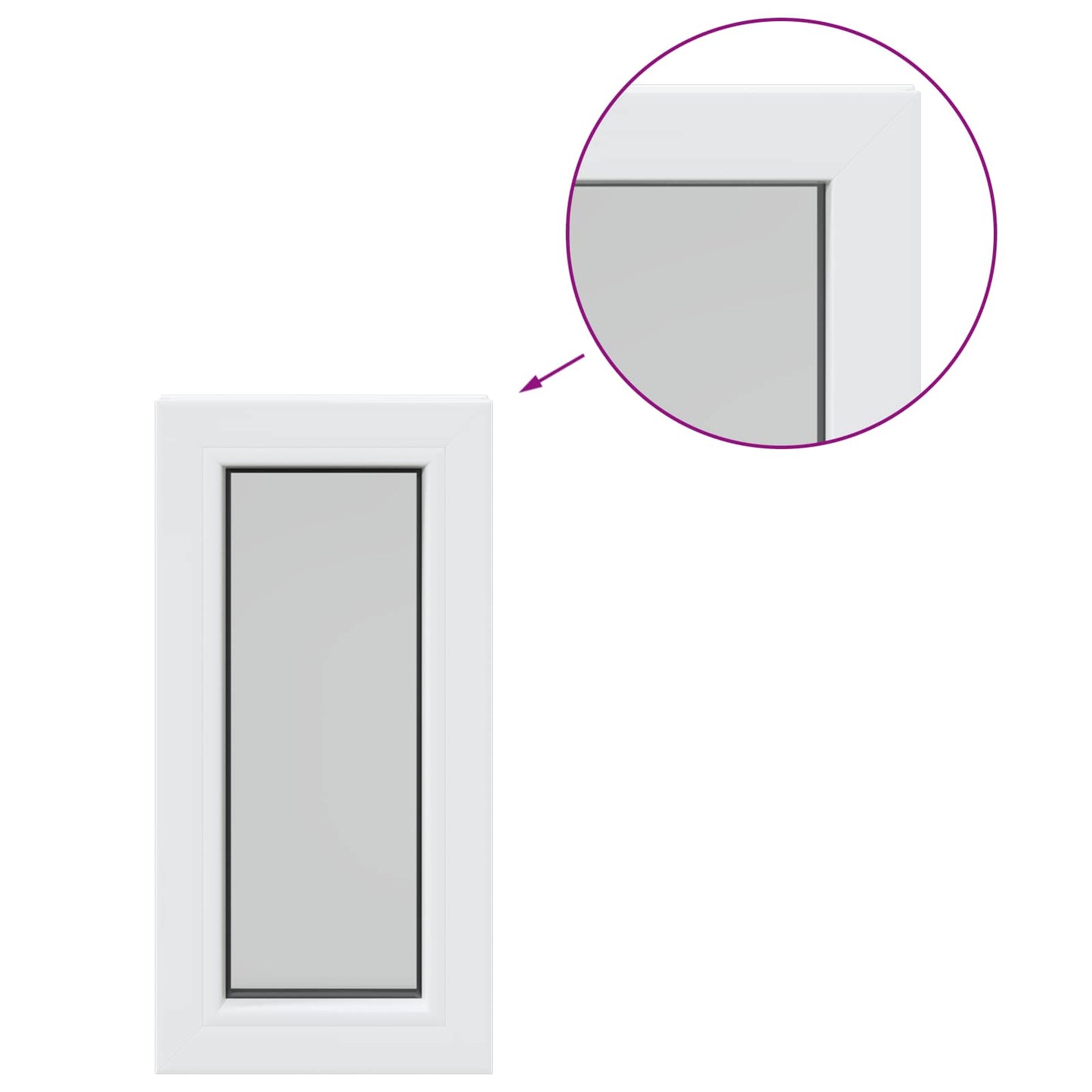 Kælder Vindue RISOR 35 x 80 cm PVC og glas