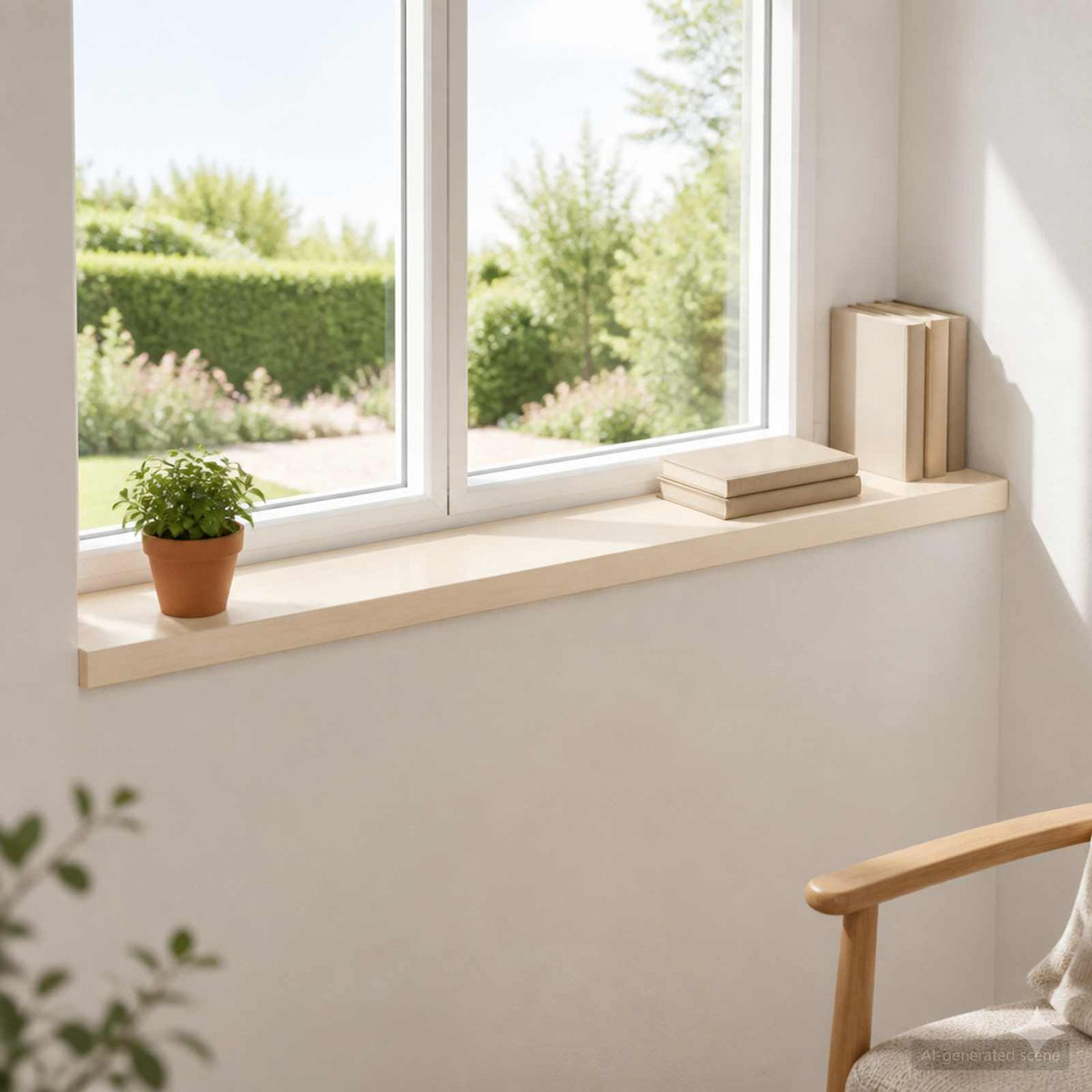 Vindueskarme 2 stk. Hvid 100 x 20 x 2 cm Massivt Eg Træ