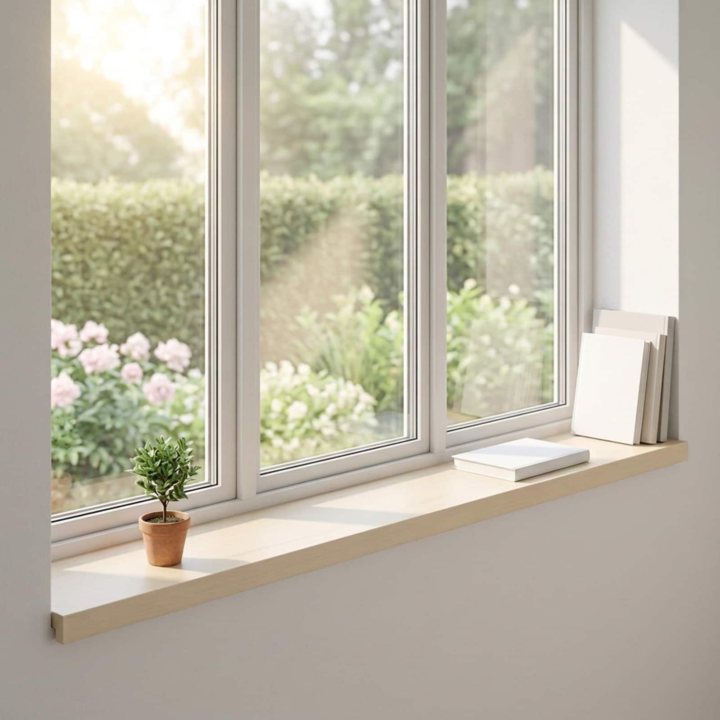 Vindueskarme 2 stk. Hvid 160 x 20 x 2 cm Massivt Eg Træ