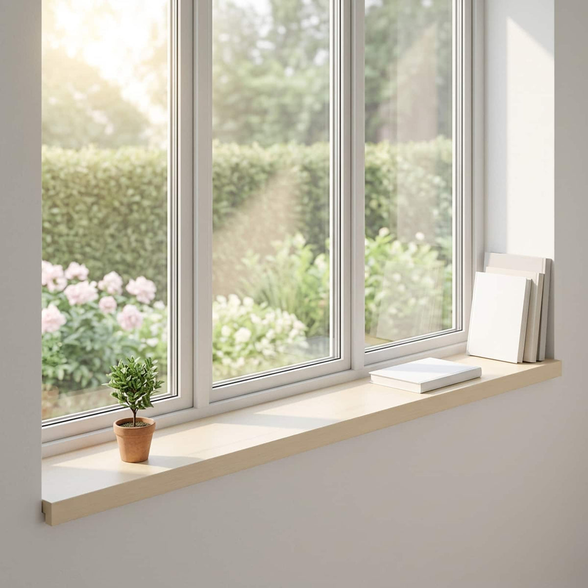 Vindueskarme 2 stk. Hvid 140 x 15 x 2 cm Massivt Eg Træ