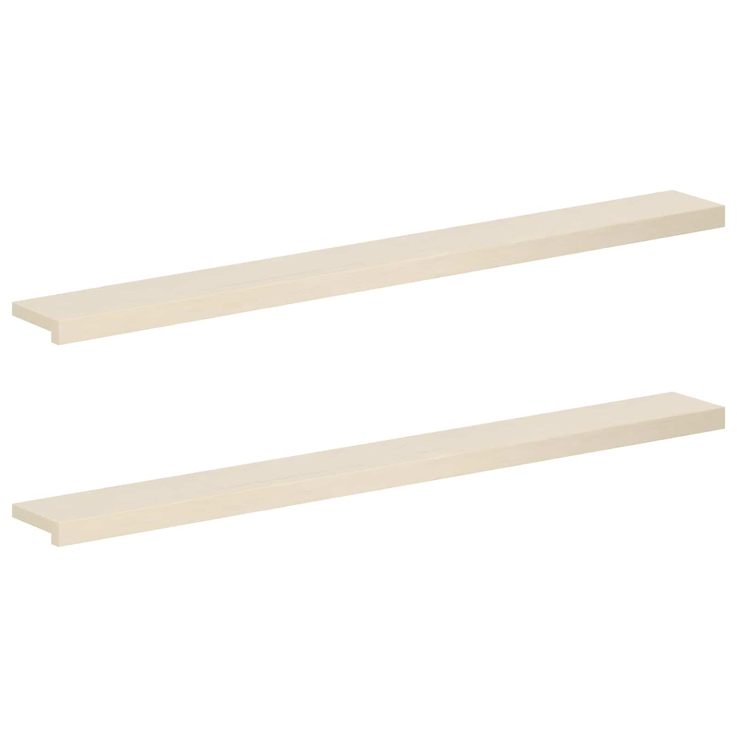 Vindueskarme 2 stk. Hvid 140 x 15 x 2 cm Massivt Eg Træ