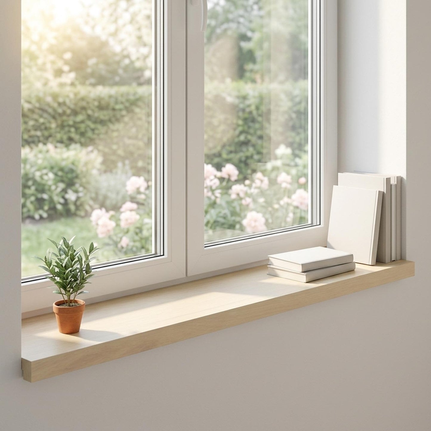 Vindueskarme 2 stk. Hvid 70 x 30 x 2 cm Massivt Eg Træ