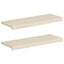 Vindueskarme 2 stk. Hvid 70 x 25 x 2 cm Massivt Eg Træ