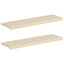 Vindueskarme 2 stk. Hvid 90 x 25 x 2 cm Massivt Eg Træ