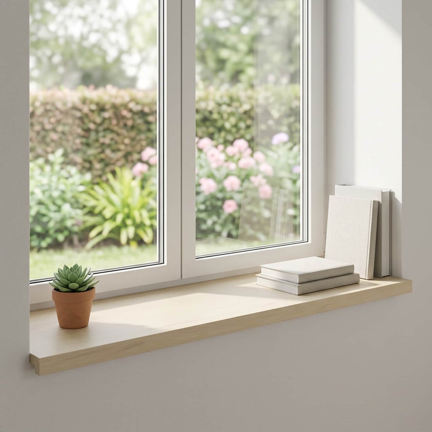 Vindueskarme 2 stk. Hvid 70 x 30 x 2 cm Massivt Eg Træ