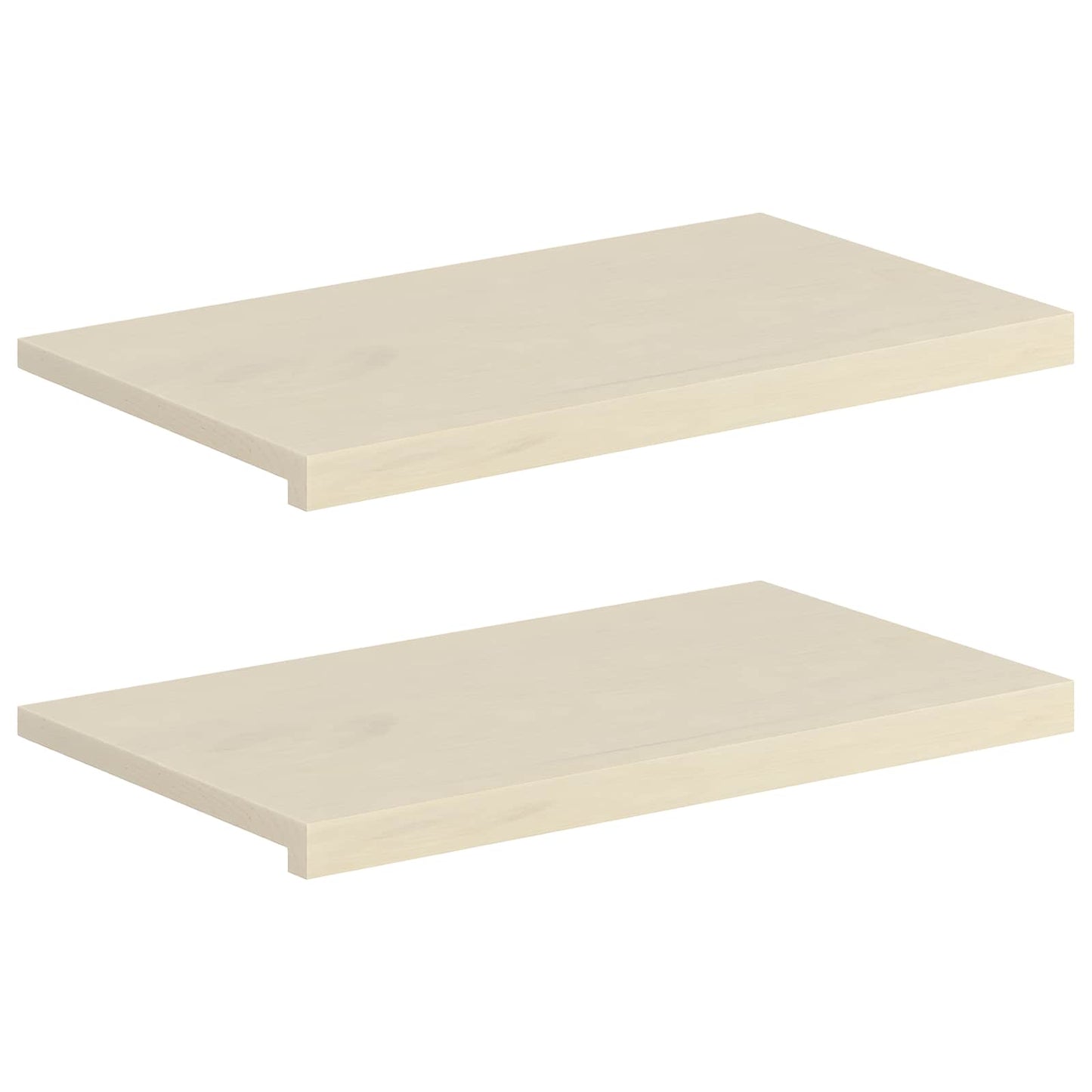 Vindueskarme 2 stk. Hvid 70 x 30 x 2 cm Massivt Eg Træ