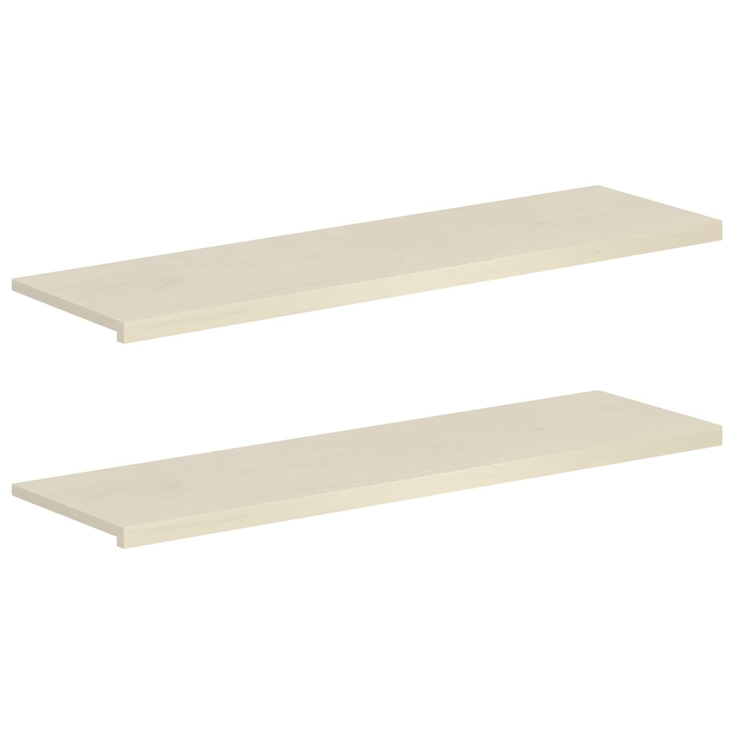 Vindueskarme 2 stk. Hvid 140 x 40 x 2 cm Massivt Eg Træ