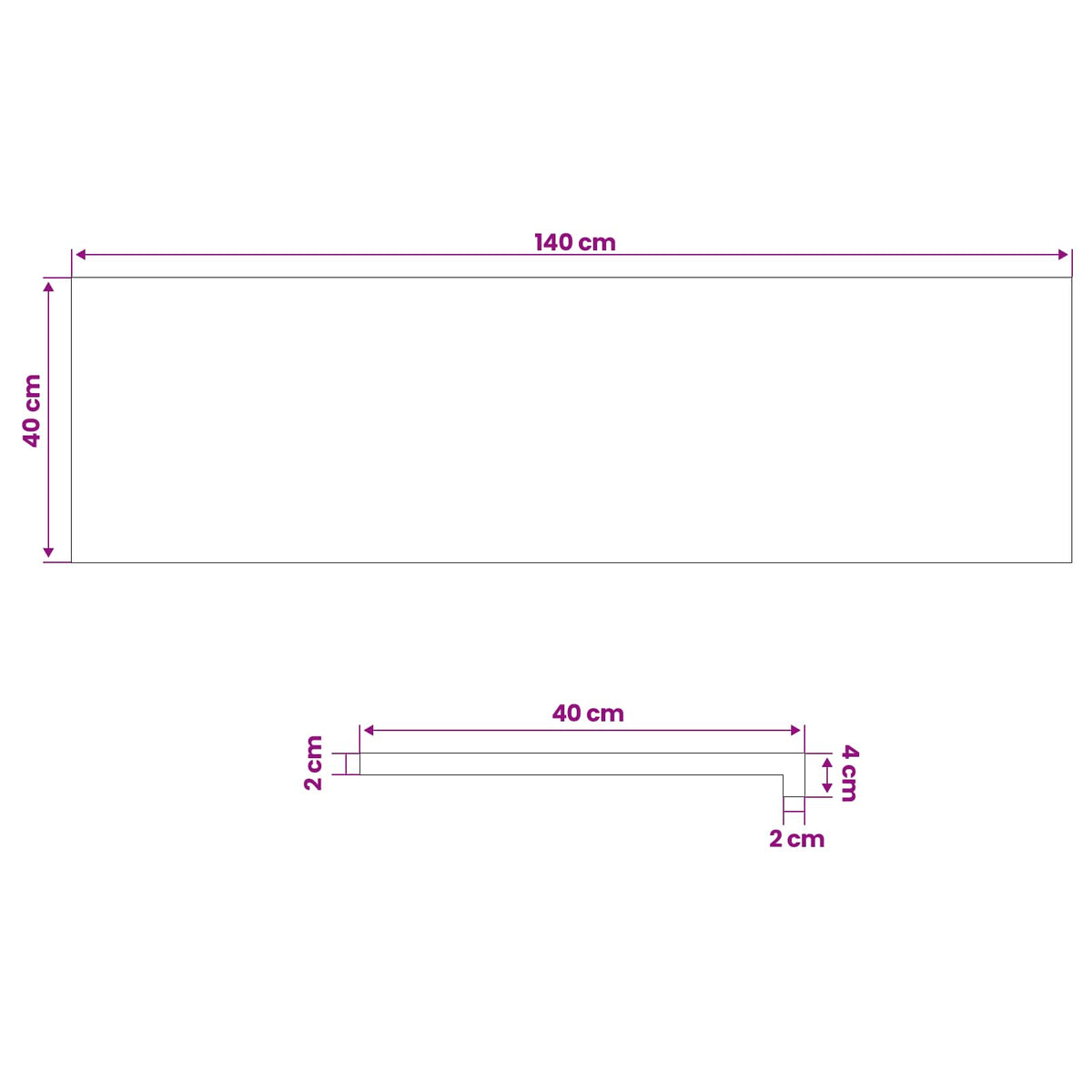 Vindueskarme 2 stk. Hvid 140 x 40 x 2 cm Massivt Eg Træ