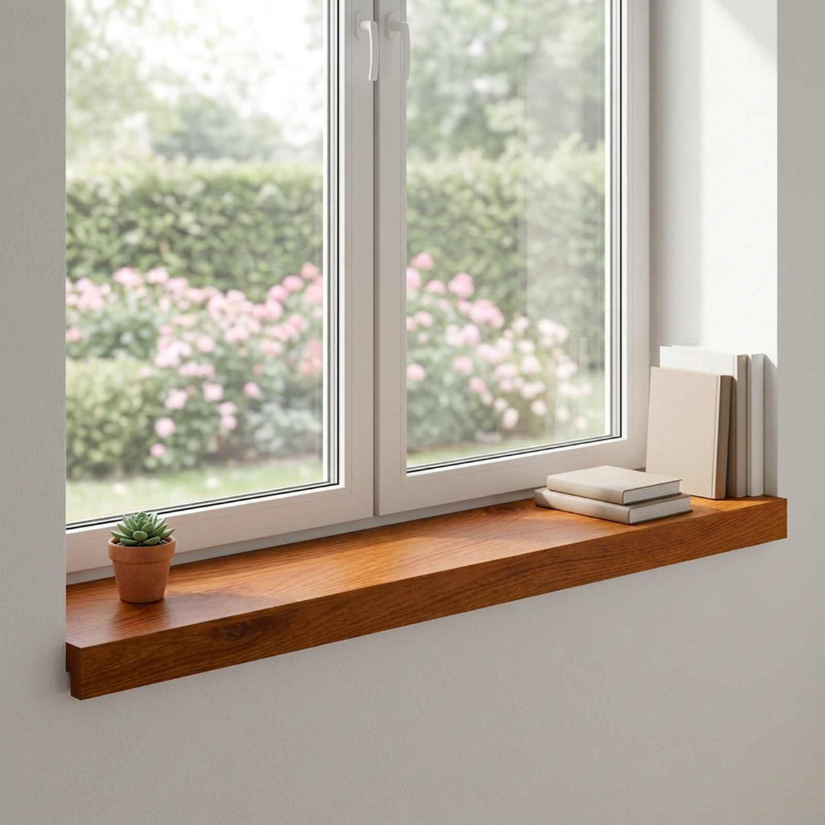 Vindueskarme 2 stk. Brun 100 x 20 x 2 cm Massivt Eg Træ