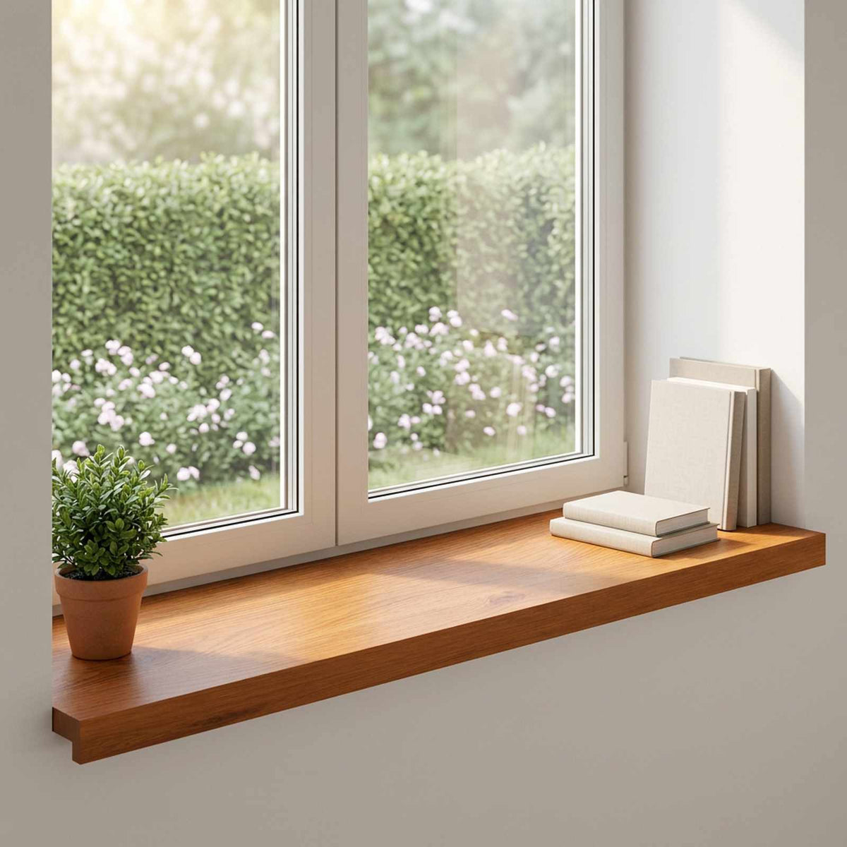 Vindueskarme 2 stk. Brun 80 x 40 x 2 cm Massivt Eg Træ