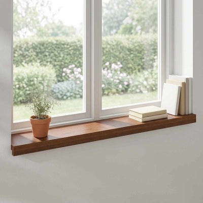 Vindueskarme 2 stk. Mørk Brun 90 x 20 x 2 cm Massivt Eg Træ