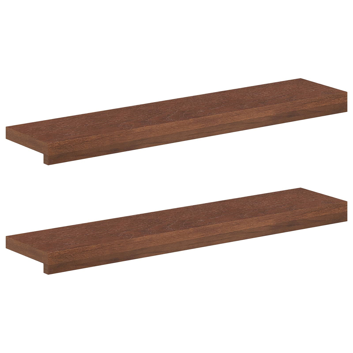 Vindueskarme 2 stk. Mørk Brun 80 x 20 x 2 cm Massivt Eg Træ