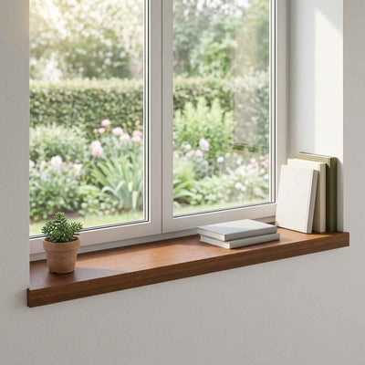 Vindueskarme 2 stk. Mørk Brun 100 x 25 x 2 cm Massivt Eg Træ