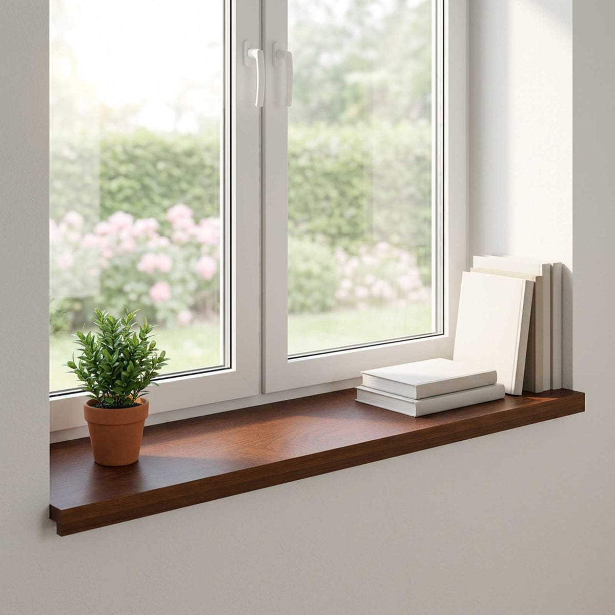 Vindueskarme 2 stk. Mørk Brun 80 x 40 x 2 cm Massivt Eg Træ