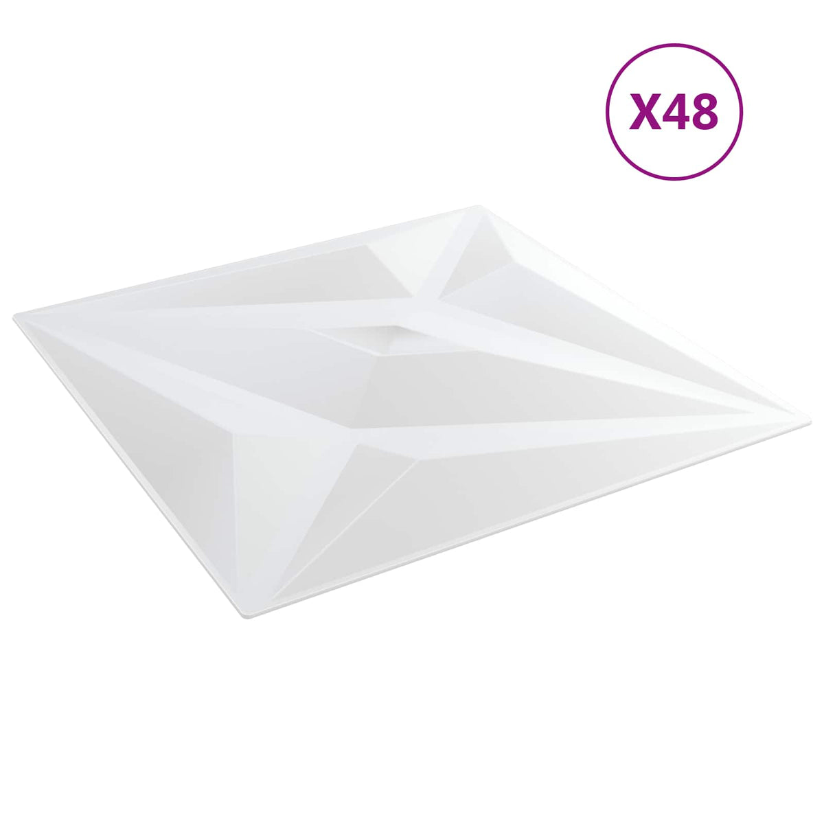 Vægpaneler 12 stk. 50 x 50 cm Hvid stjerne XPS Skum