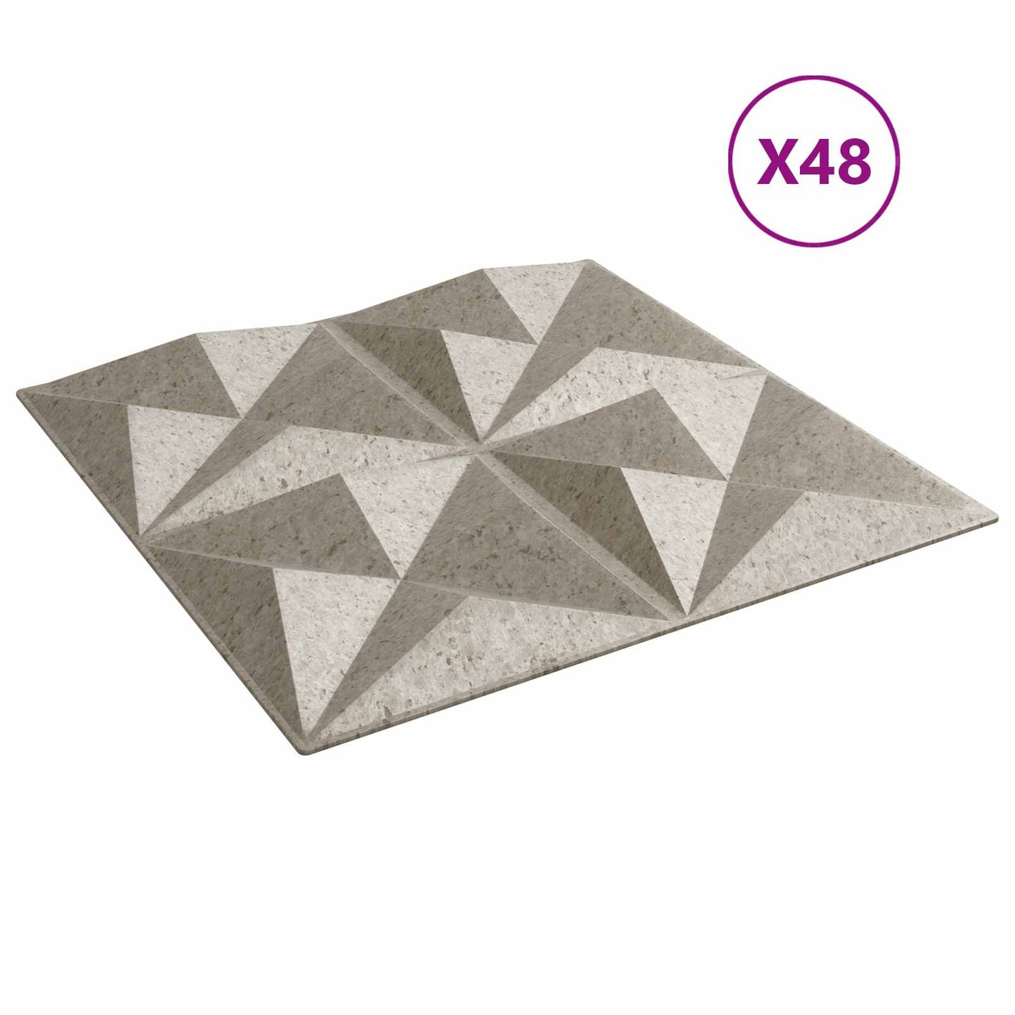 Vægpaneler 48 stk. 50 x 50 cm Origami beton XPS Skum