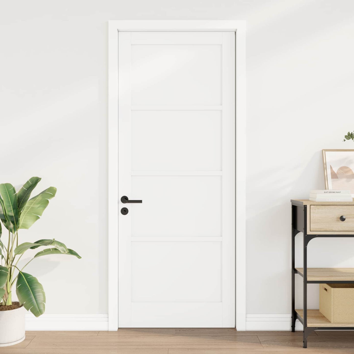 Indvendig Dør 83 x 211 cm Krydsfinér Hvid
