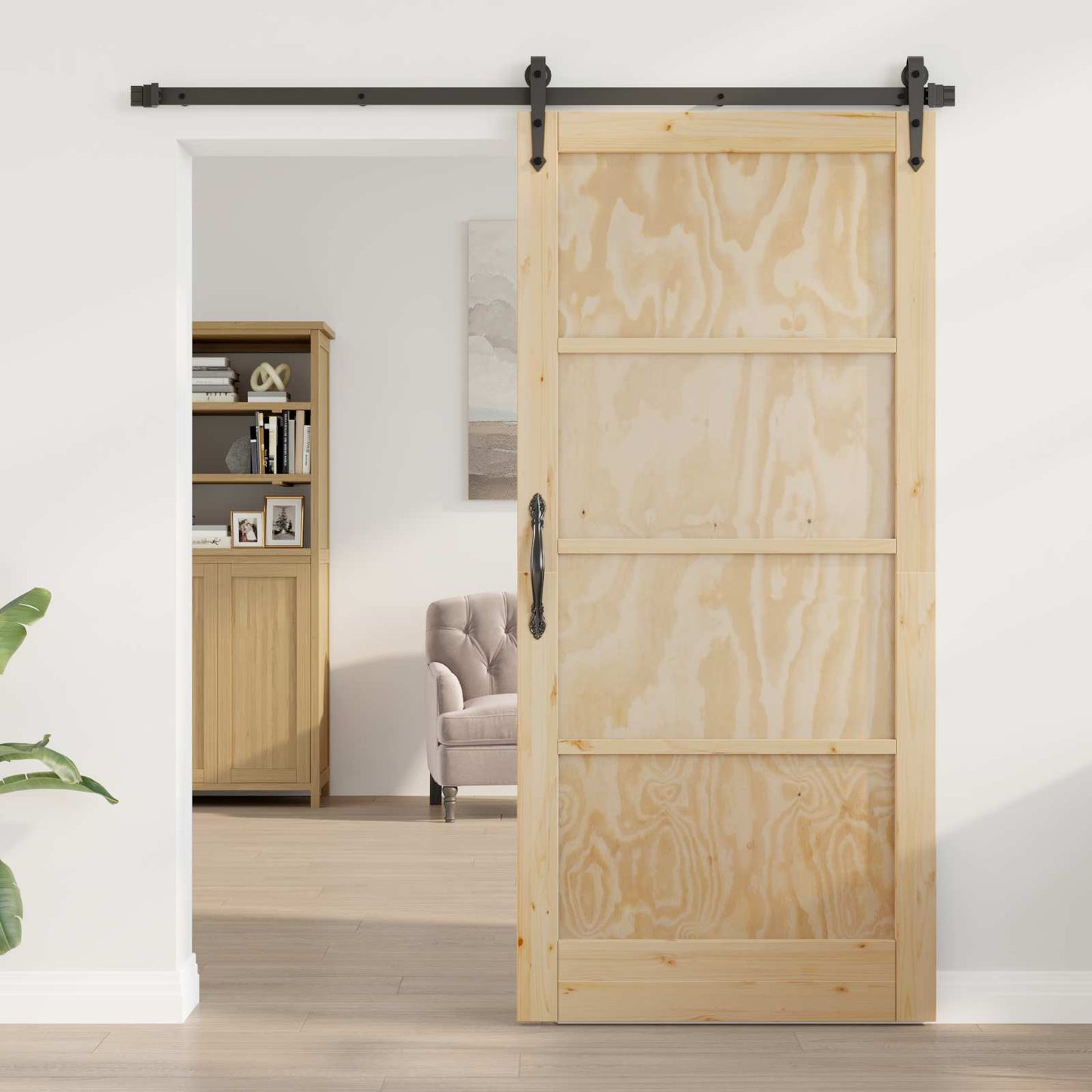 Indvendig Dør 93 x 202 cm Krydsfinér Naturfarvet